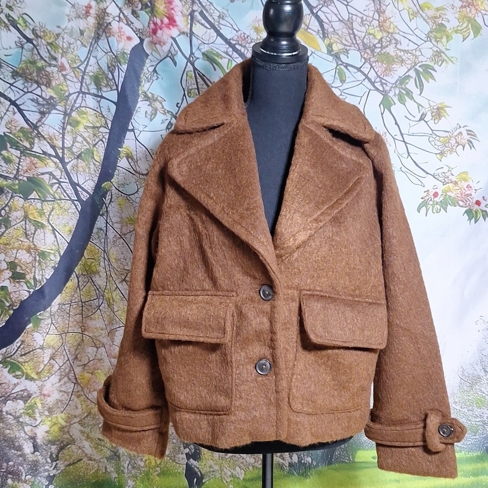 NWT A new Day brown small pea coat